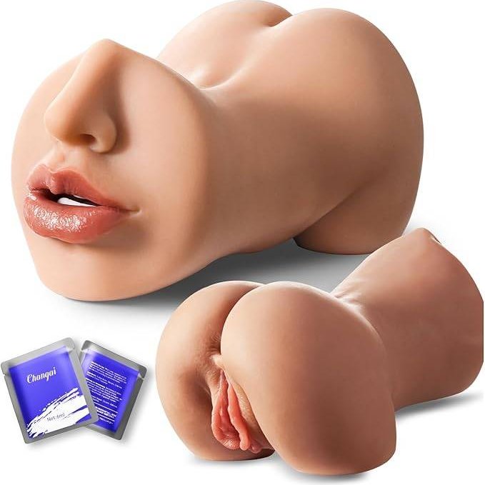 Miệng và âm đạo giả 2 đầu da nâu hấp dẫn 