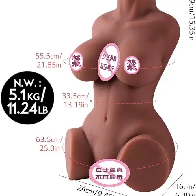 Búp bê bán thân da nâu 5.1kg vú mẩy eo thon mông to 