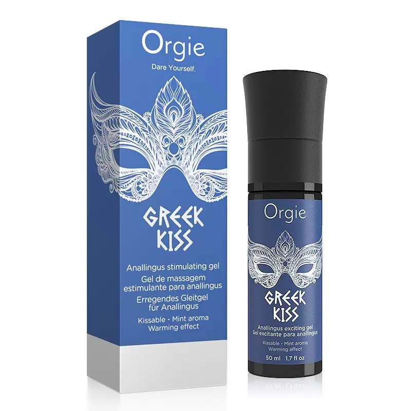 Gel bôi trơn hậu môn Orgie Greek Kiss 50ml nóng lạnh hương bạc hà tăng khoái cảm 
