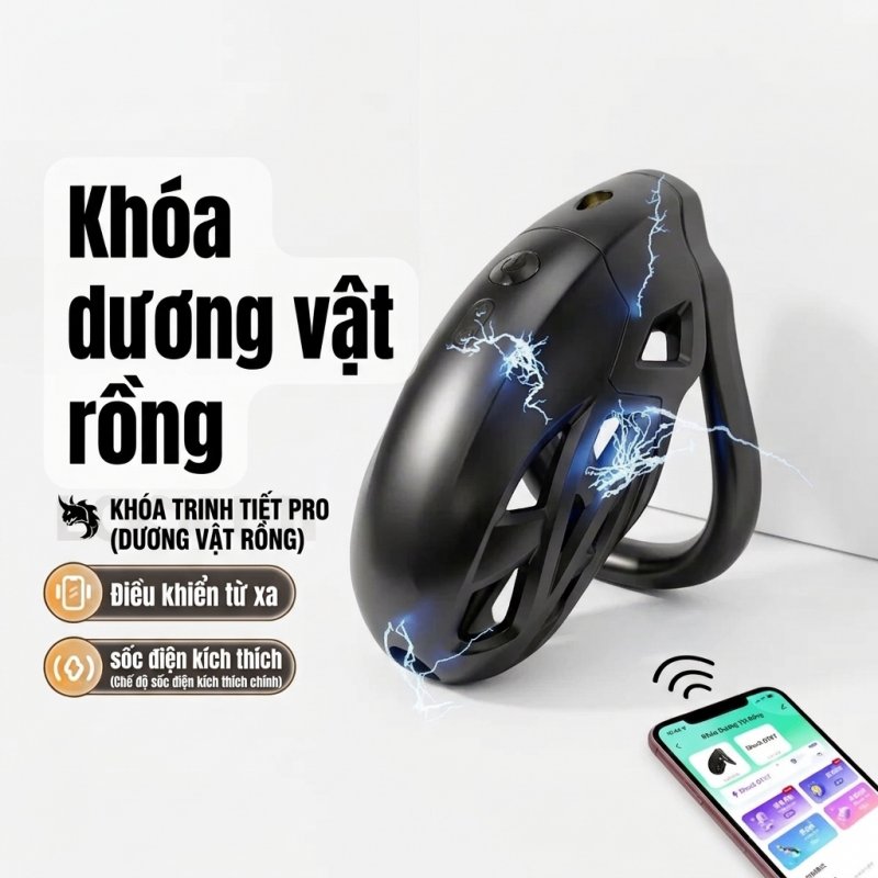 Khóa dương vật rồng sốc điện MizzZee Mystery Dragon Cobra điều khiển qua app điện thoại 