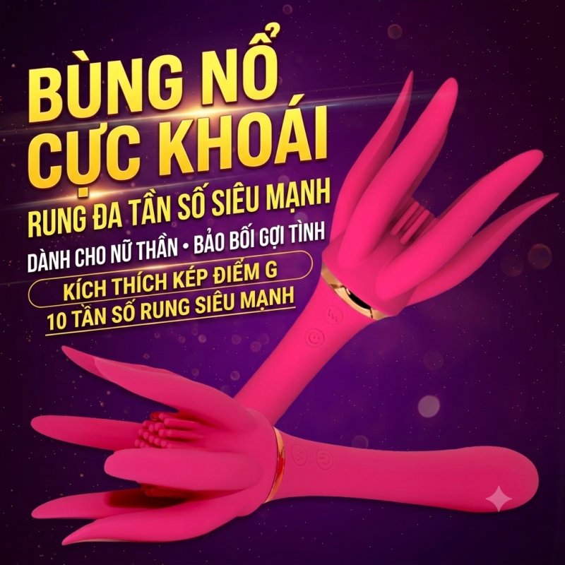 Máy Rung 2 Đầu Massage Điểm G Hoa Hồng Đỏ 10 Chế Độ - Đồ Chơi Tình Dục Nữ Cao Cấp 