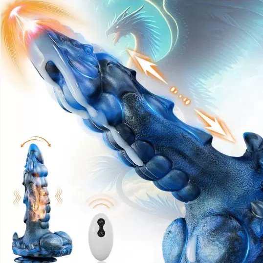 Dương Vật Giả Quái Vật Rồng Tự Động Thụt Rung Xoay Cảm Ứng Nhiệt – Dildo Fantasy Silicone Tự Làm Ấm Đế Gắn Tường 