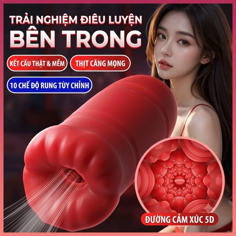 Miệng giả 5D Roselex Play Oral Love có rung 
