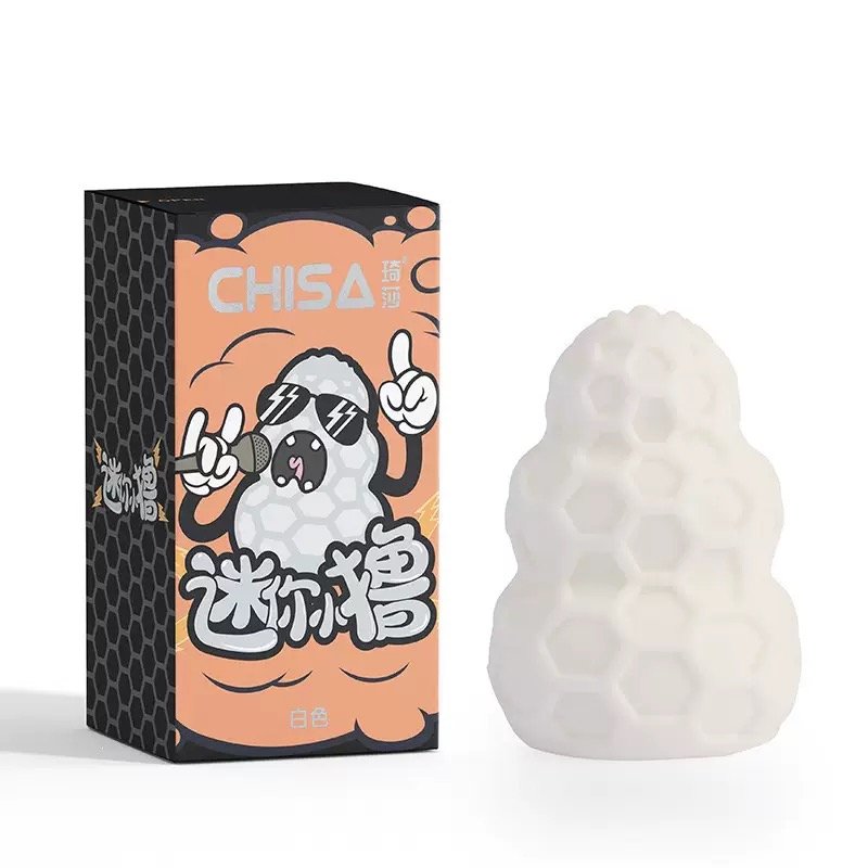 Cốc thủ dâm mini dạng túi Chisa Cosy Phantom Masturbator màu trắng dập nổi hình tổ ong 