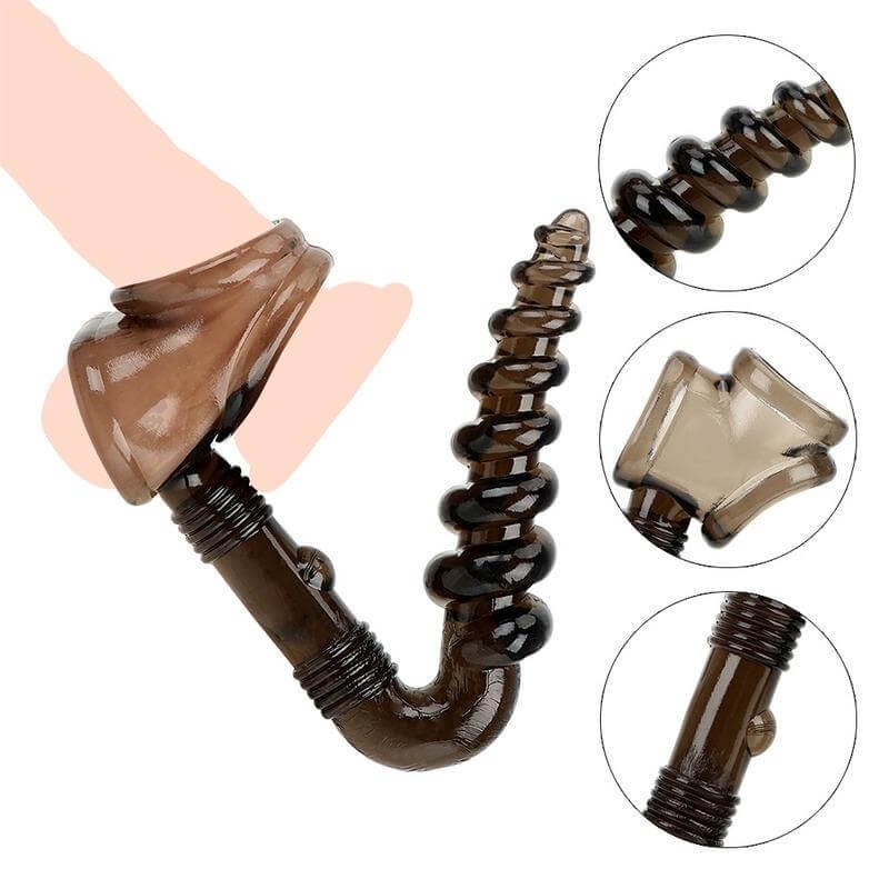 Vòng Đeo Dương Vật Kết Hợp Nút Hậu Môn Silicone Cao Cấp - Đồ Chơi Tình Dục Nam 