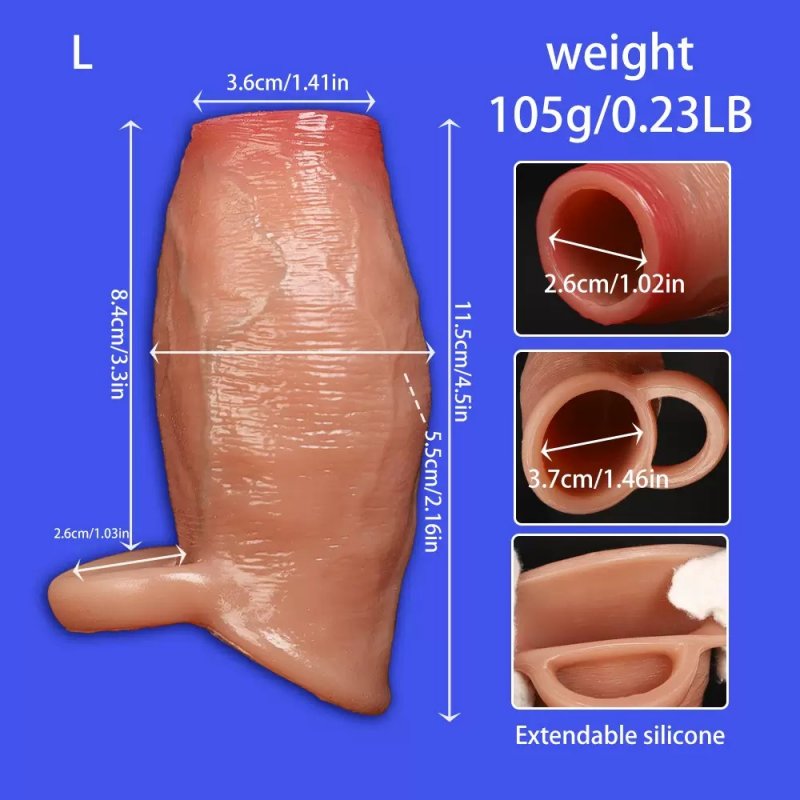 Bao Đôn Dên Hở Đầu Giống Thật Silicone Co Giãn – Vỏ Bọc Tăng Kích Thước Có Quai Đeo Bìu Chống Tuộ 