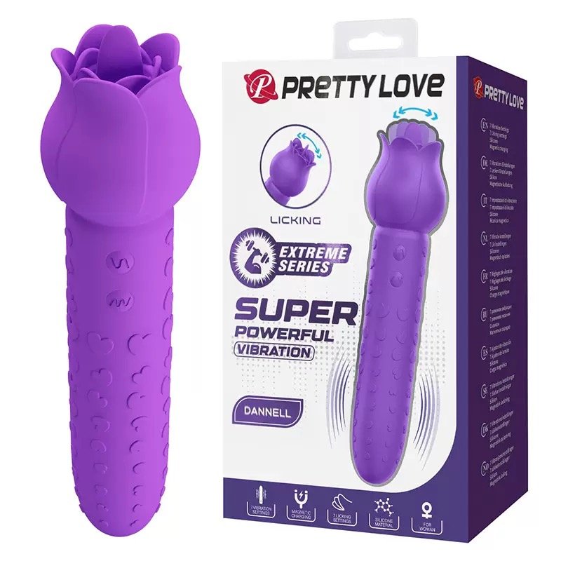 Máy massage hoa hồng 2 đầu Pretty Love Dannell rung liếm hột le siêu kích thích 