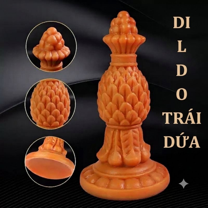 Dildo Trái Dứa Kích Thích – Dương Vật Giả Thiết Kế Vảy Nổi & Chân Đế Dính Tường 