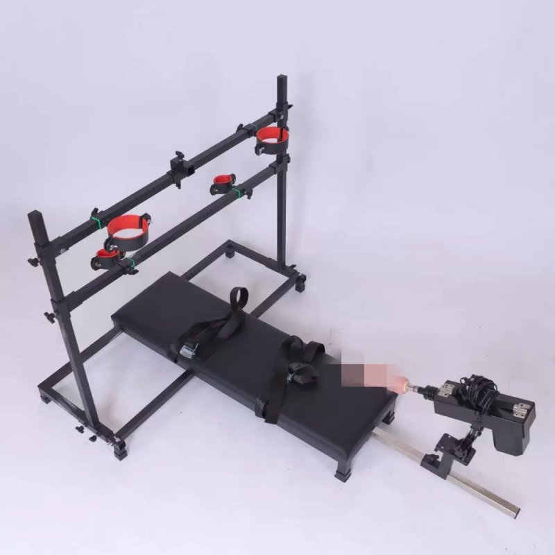 Khung ghế hỗ trợ BDSM kèm súng dương vật thụt đẩy dụng cụ tình dục trói buộc bondage 